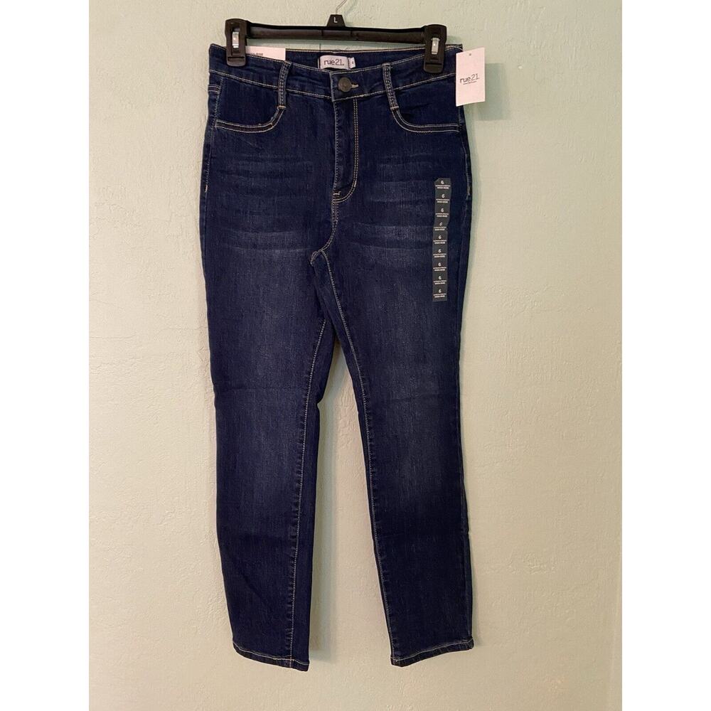 Rue 21 Jeans Sz 6 Regular Women High Rise Skinny Blue Denim Ultimate Stretch NWT